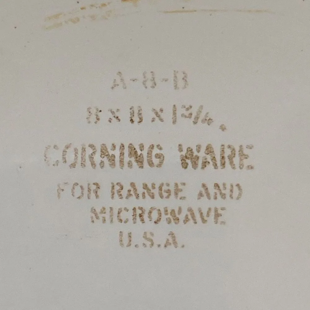 Corning Wear 1977 Rare Stamp HTF A-8-B L’Echalote Spice Of Life 8x8 x 1 3/4 For